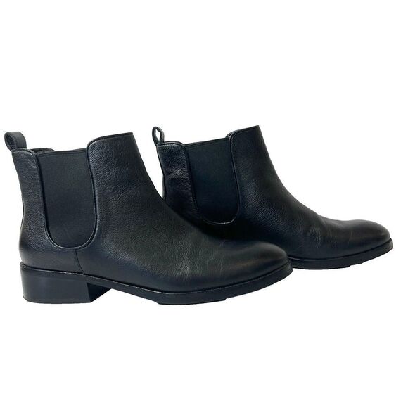 Cole Haan Ankle Bootie Womens 7.5B Black Leather Pull On Comfort Casual Low Heel - Picture 3 of 11